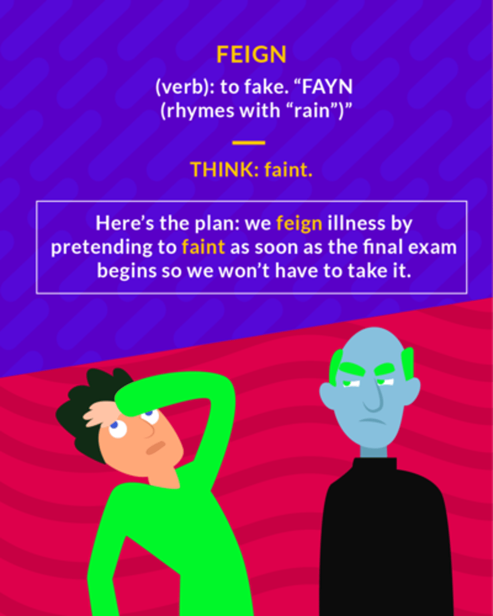 <p>to pretend</p><p>(verb) to fake</p>