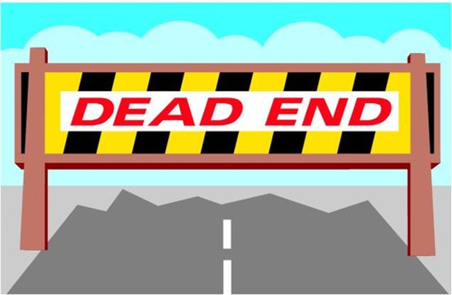 <p>blocked path; dilemma with no solution</p>