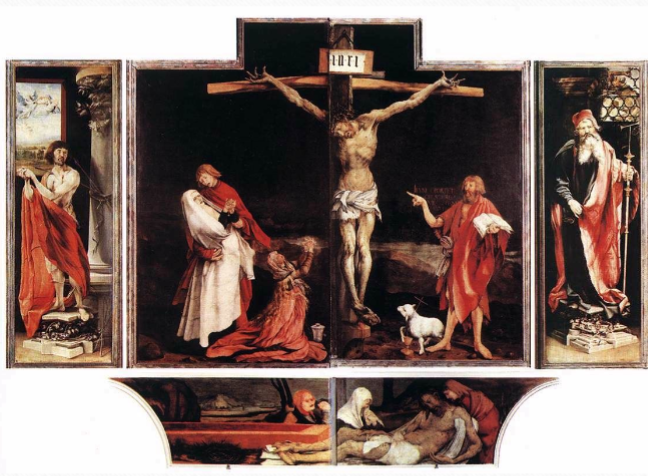 <p>(Unit 3 Chapter 14 - Northern Renaissance (c. 1400 - 1600 CE)) <strong>#77: Isenheim Altarpiece</strong></p><ul><li><p>CONTENT (visual evidence)</p></li></ul><p></p>