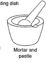 <p>Used to crush solids into smaller pieces or powder.</p>