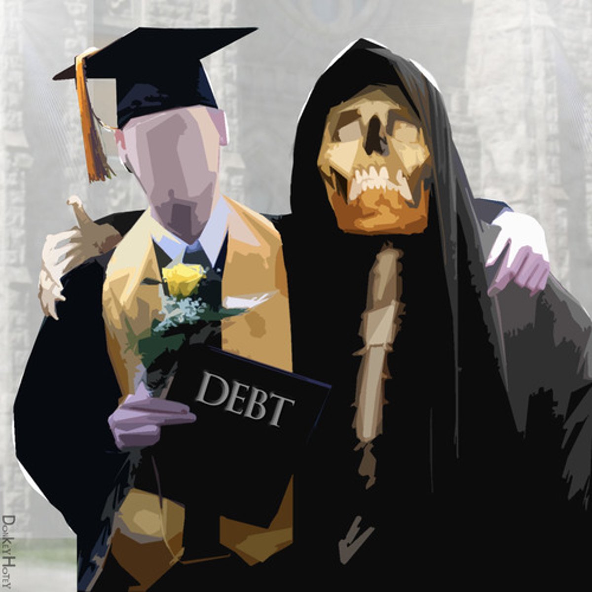 <p>money that students can borrow from a bank while studying and then pay back once they are in work</p>