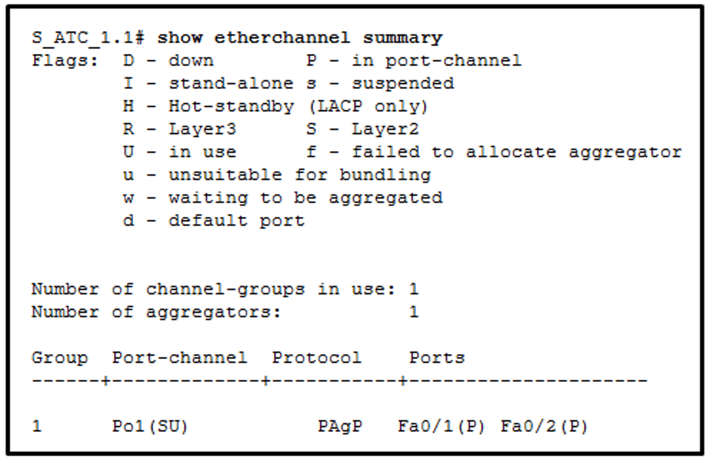 <p>A Cisco proprietary protocol was used to negotiate the EtherChannel link.</p>