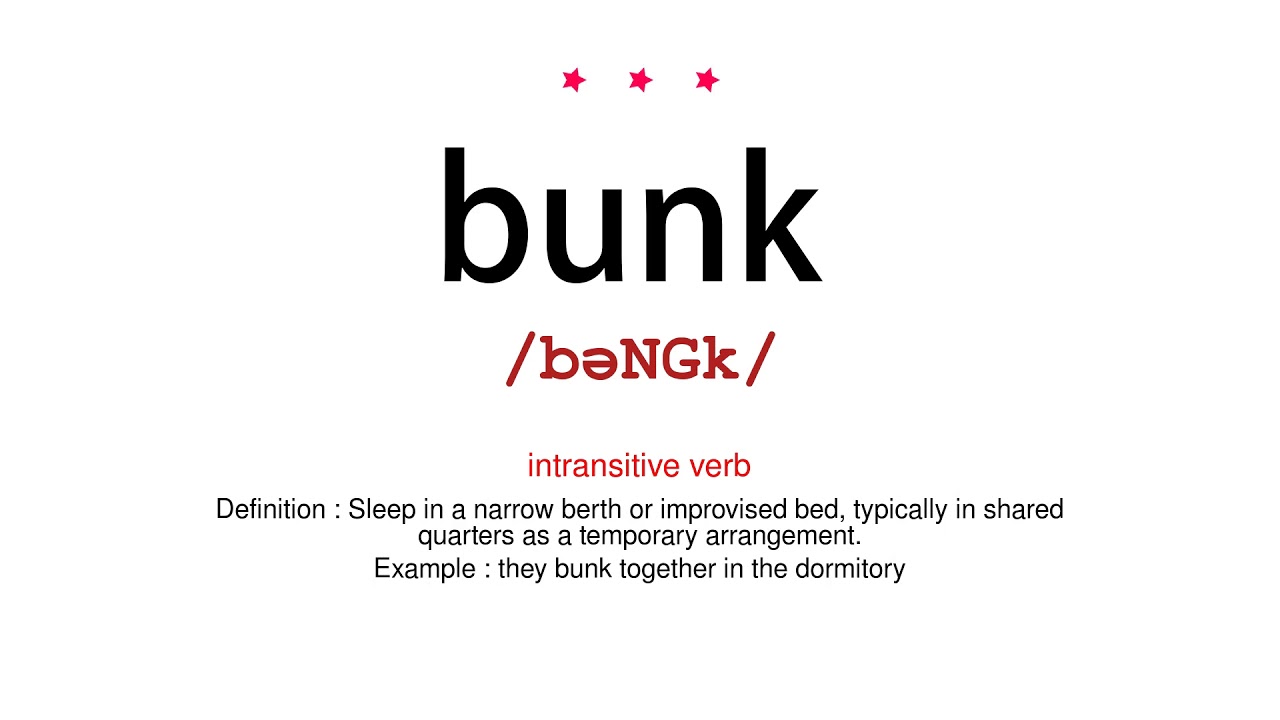 <p><span style="background-color: transparent;">to bunk</span></p>