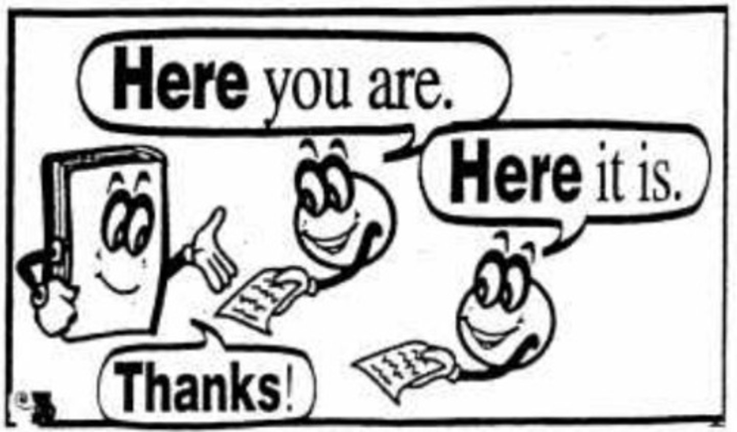 <p>Here is, Here are</p>