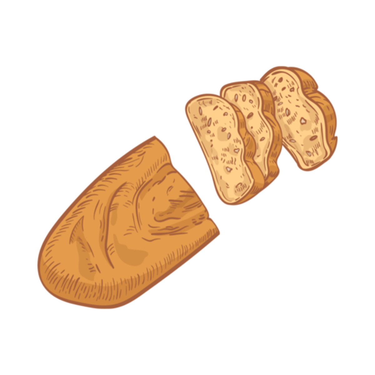 <p>A single, large piece of bread that can be sliced.</p><p>I bought __________ of bread from the bakery.</p>