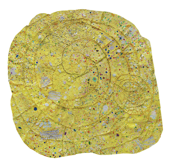 <p>Meaning: <span style="background-color: transparent;"><span>A mixed-media work using layered patterns, textures, and circular forms to explore identity, memory, and the passage of time. It reflects [ARTIST]’s interest in repetition, process, and how personal and collective histories intertwine.</span></span></p>