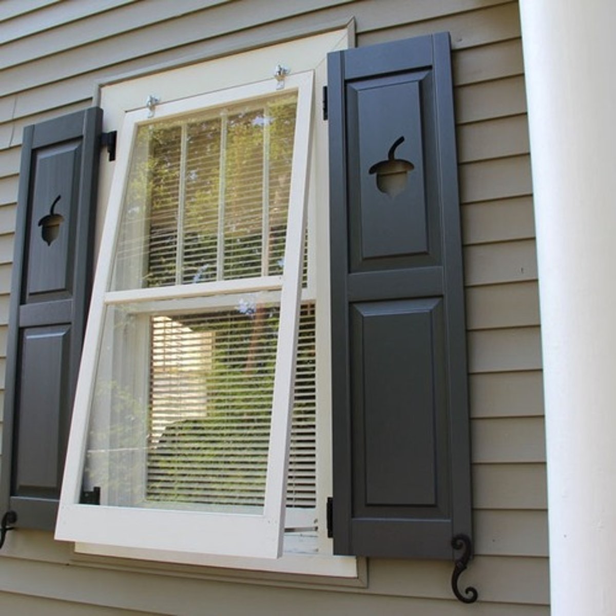 <p>A supplementary sash placed outside an existing window as additional protection against severe weather</p>
