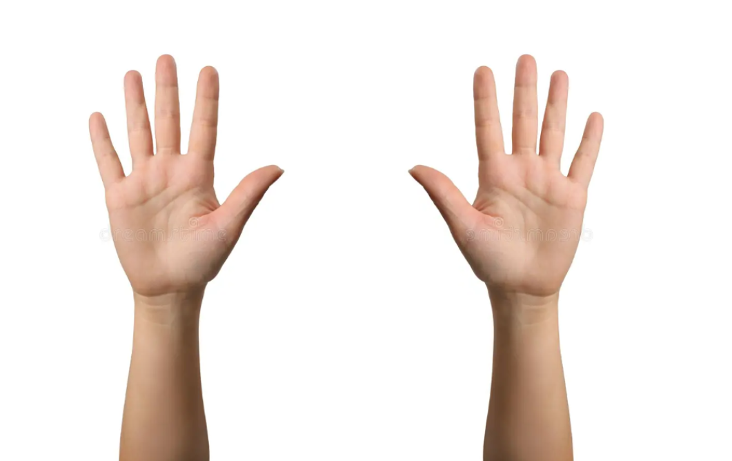 What does this sign mean? (five fingers, two hands up)