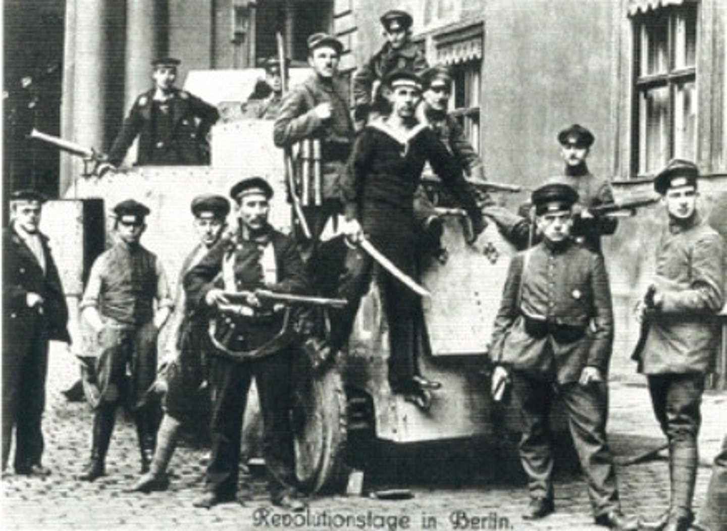 <p>The Spartacists, a group of communist workers who wanted the working classes to run the government, revolted against the Weimar Government. The Weimar employed the Freikorps, who were ex-soldiers who hated communists. Freikorps put down the rebellion.</p>