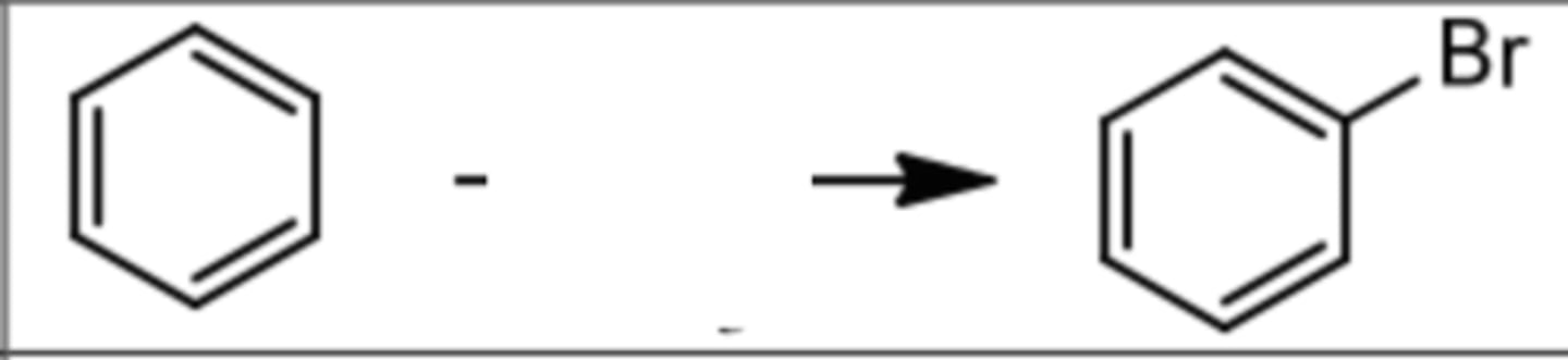 <p>adds Br to benzene</p>