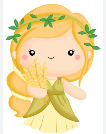 <p>Die Göttin der Fruchtberkeit und des Getraides lässt Pflanzen gedeihen. Sie ist eine Schwester des Zeus</p>