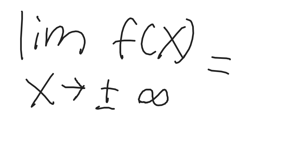 <p>Answers will be either:</p><ul><li><p>End Behavior (+ - Infinity)</p></li><li><p>Horizontal Asymptotes (Number) (NOTE: rational functions have more than 1 HA)</p></li><li><p>Slant Asymptote</p></li></ul>