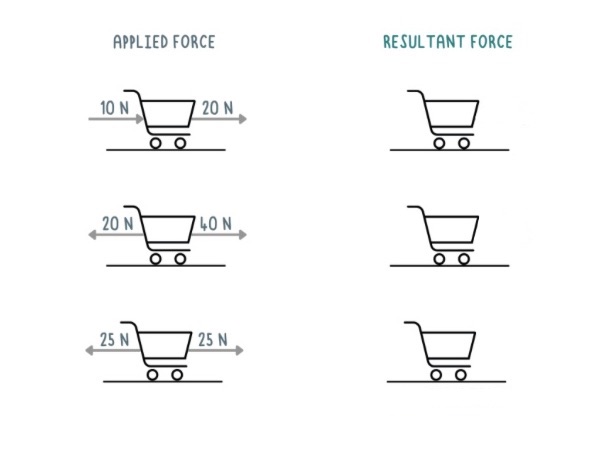 <p>Find the resultant force for these diagrams</p>