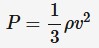 <p>When a particle collides with the wall of its container, it bounces back with the same speed but different direction. This is a change in velocity and there is a force exerted on the wall, resulting in pressure.</p><ul><li><p>p = density (kg*m^-3)</p></li><li><p>v = average velocity of particles (m*s^-1)</p></li></ul><p></p>