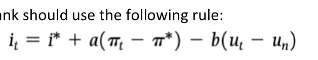 <p>Rules bank should follow for interest rate & inflation</p>