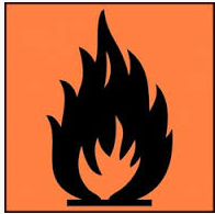 <p>Hazard Symbol with Flames on it</p>