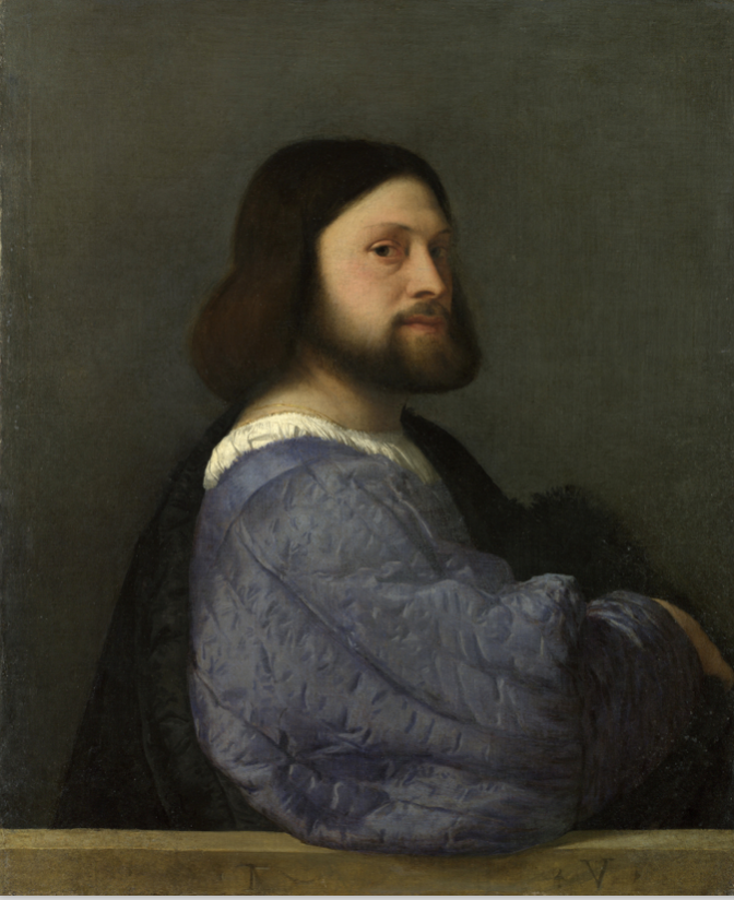 Portrait of a Man with a Blue Sleeve