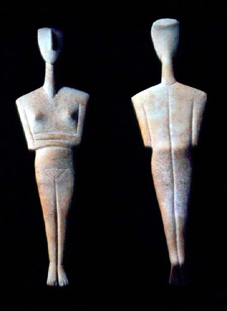<p>Front and Back of a Cycladic style female figure </p>