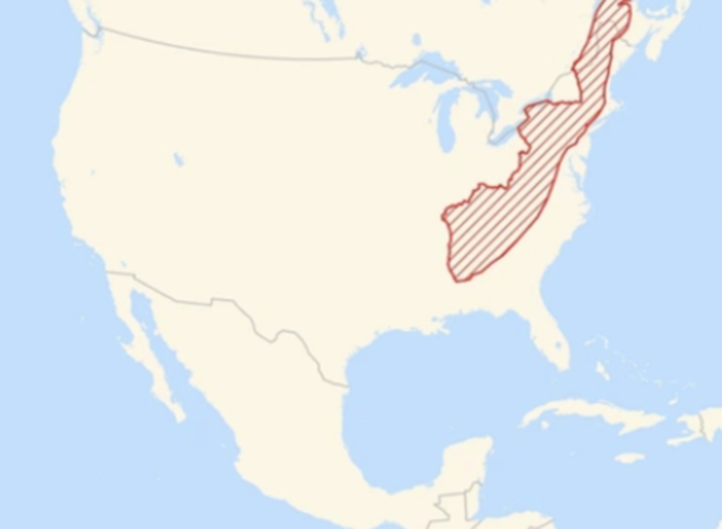 <p>mountain range-East (Alabama → Maine)</p>