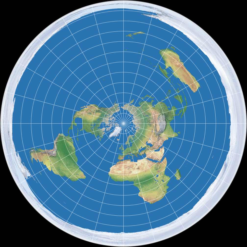 <p>type of equidistant projection that includes one of the poles </p>