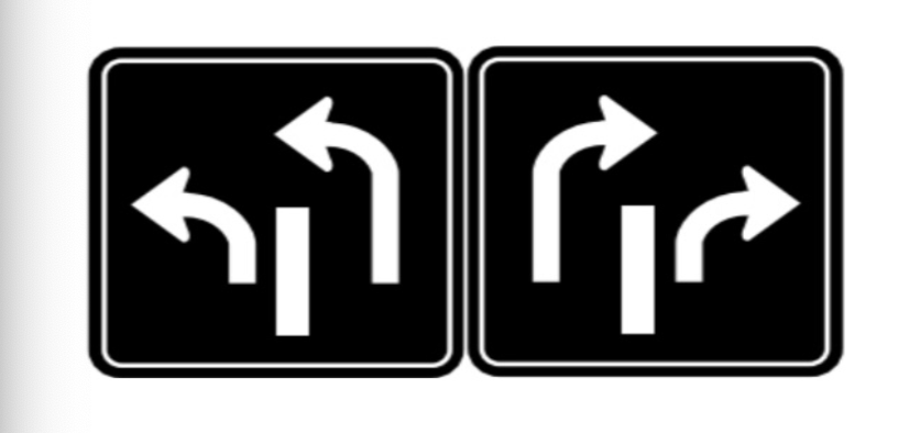 <p><span style="background-color: transparent;">b. Only when indicated by pavement markings or traffic control signs</span></p>