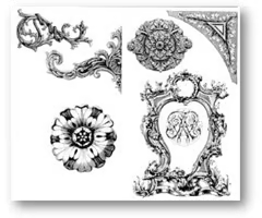 <ul><li><p>would show pictures that could be used as guides/patterns</p></li><li><p>wood carvers, jewelers, painters, porcelain workers would often repeat the same patterns but in different materials</p></li></ul><p></p>