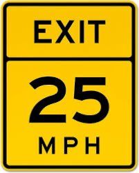 <p>This exit speed advisory sign means</p>
