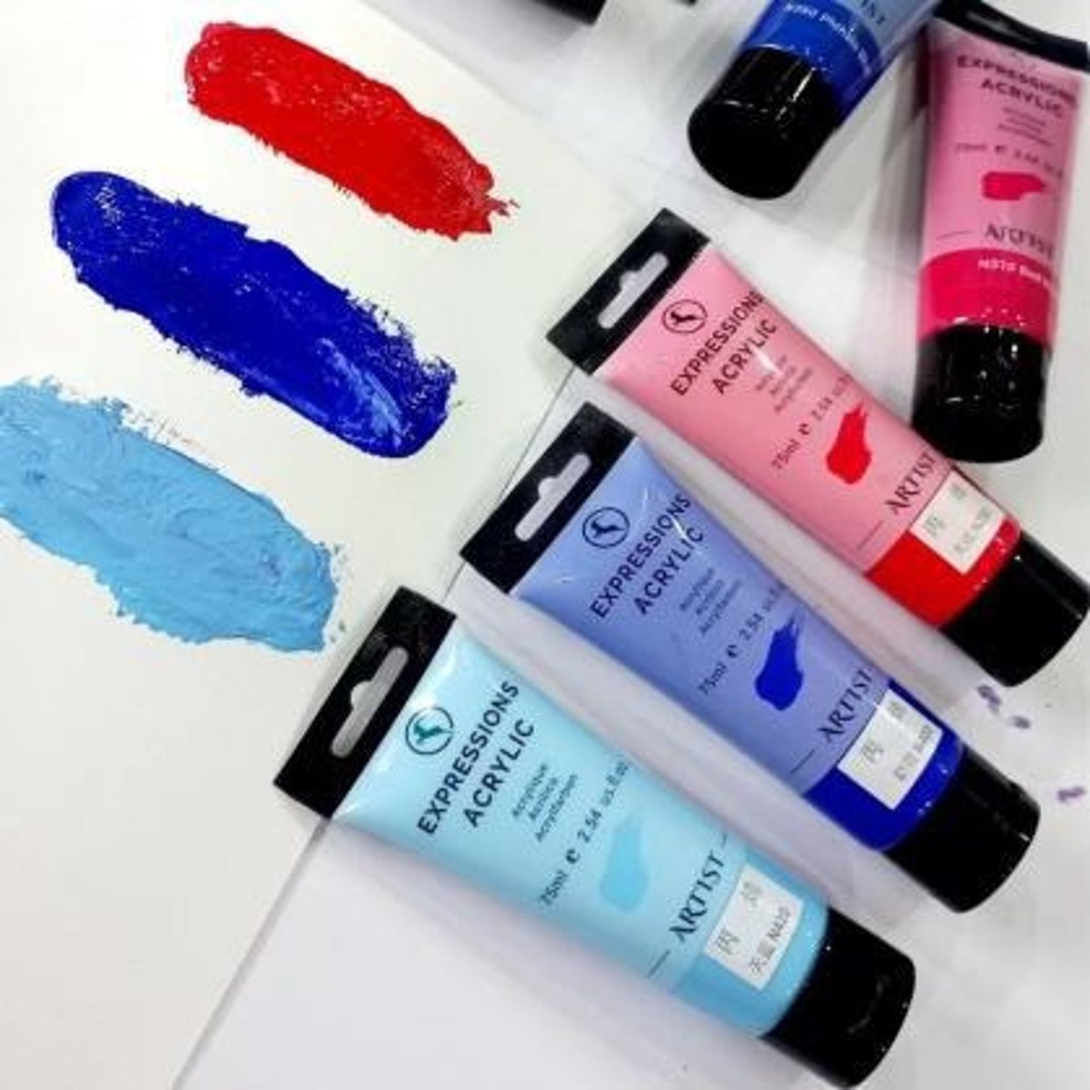 <p>A thick shiny paint made by mixing pigment with water and an acrylic base, drying within a few hours.</p>