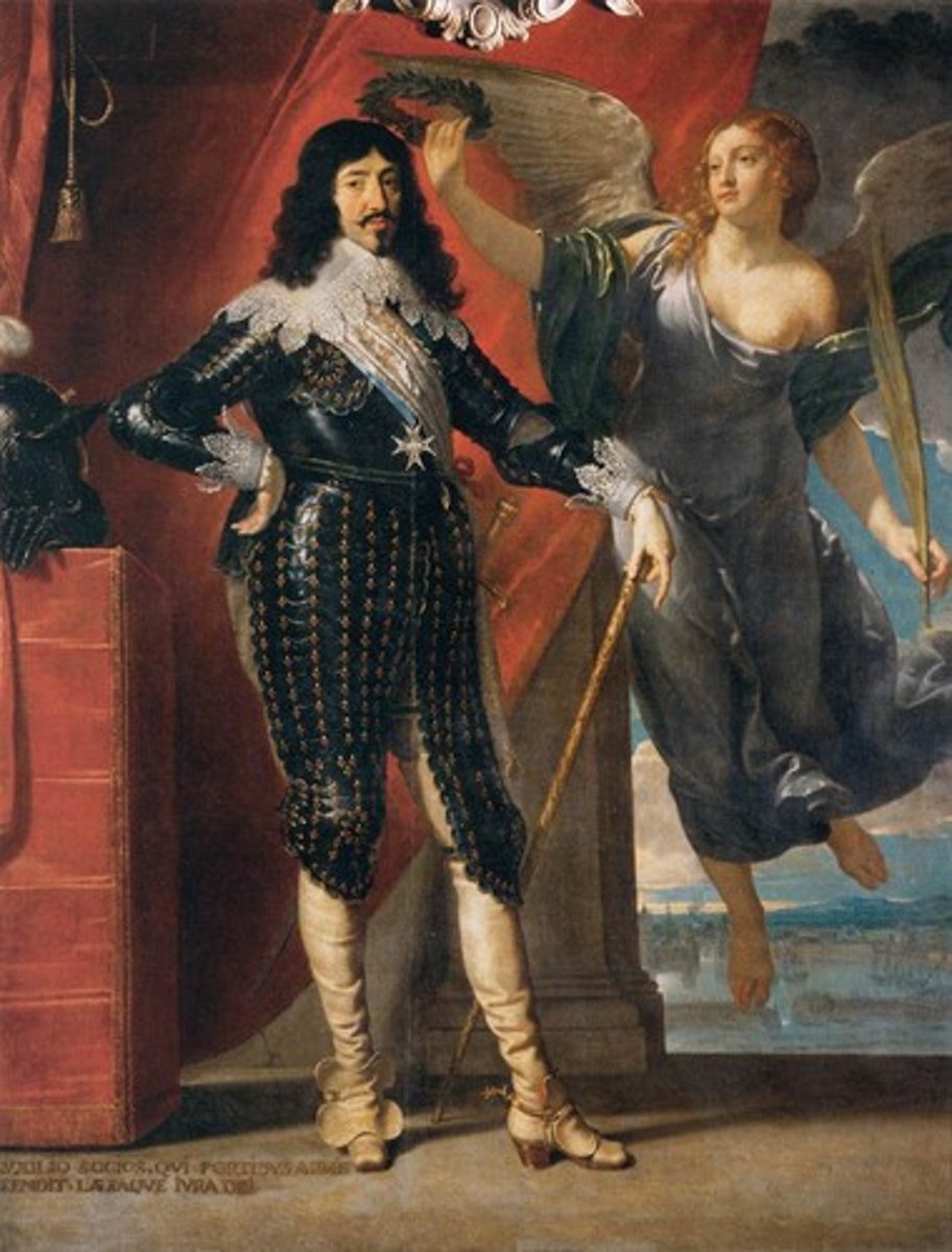 <p>French king during the Thirty Years war. He ruled over France as an Absolute monarch. He took control over the country at a young age and ruled with the help and advice of Cardinal Richelieu.</p>