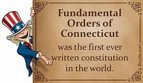 <p>first written constitution in America 1639 (Set up representative government in Connecticut)</p>