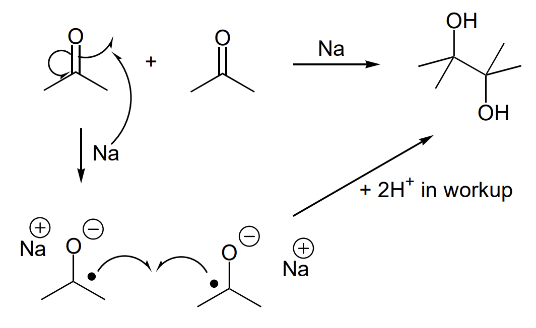 <p>= synthesis of <strong>1,2 diols </strong></p><p>= Na OR Mg</p>