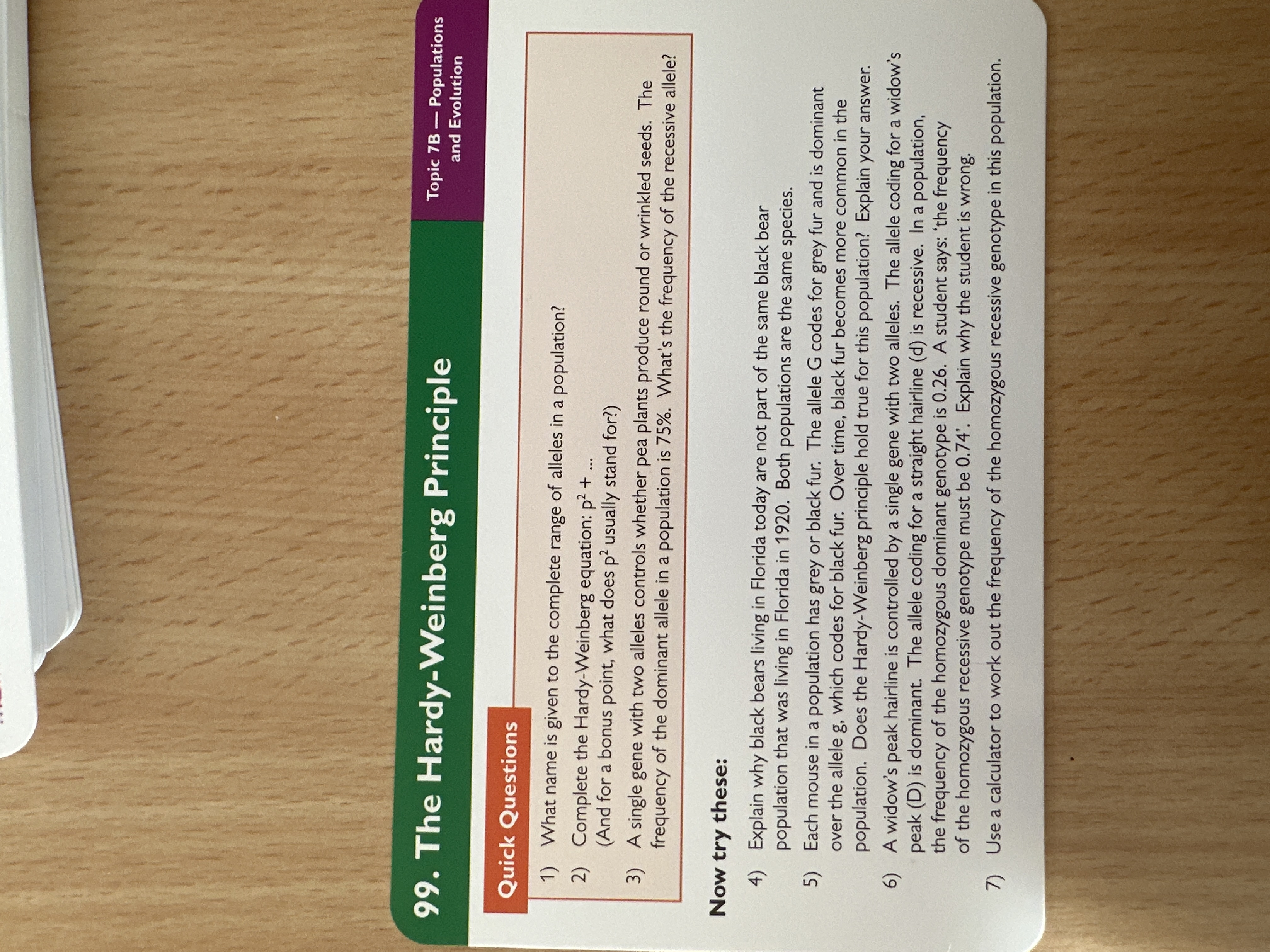 Hardy-Weinberg principle 