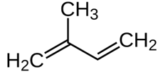 <p><span>2-Methylbuta-1,3-dien (C<sub>5</sub>H<sub>8</sub>), ungesättigter Kohlenwasserstoff</span></p>