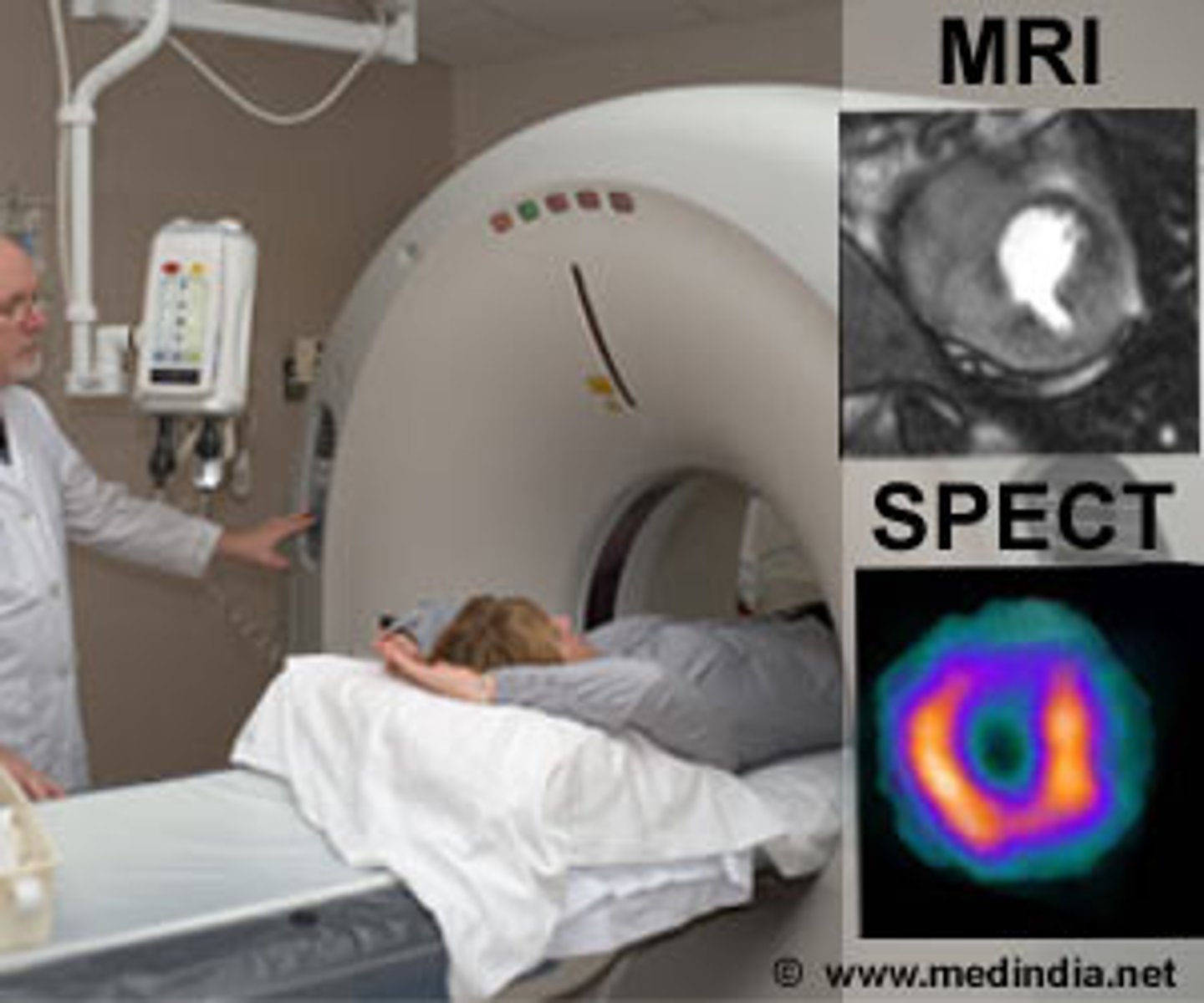 <p>myocardial perfusion test that involves injection of a radioactive tracer into the blood while a gamma camera moves in a circle around the patient to crest individual images as "slices" of the heart (tomography)</p>