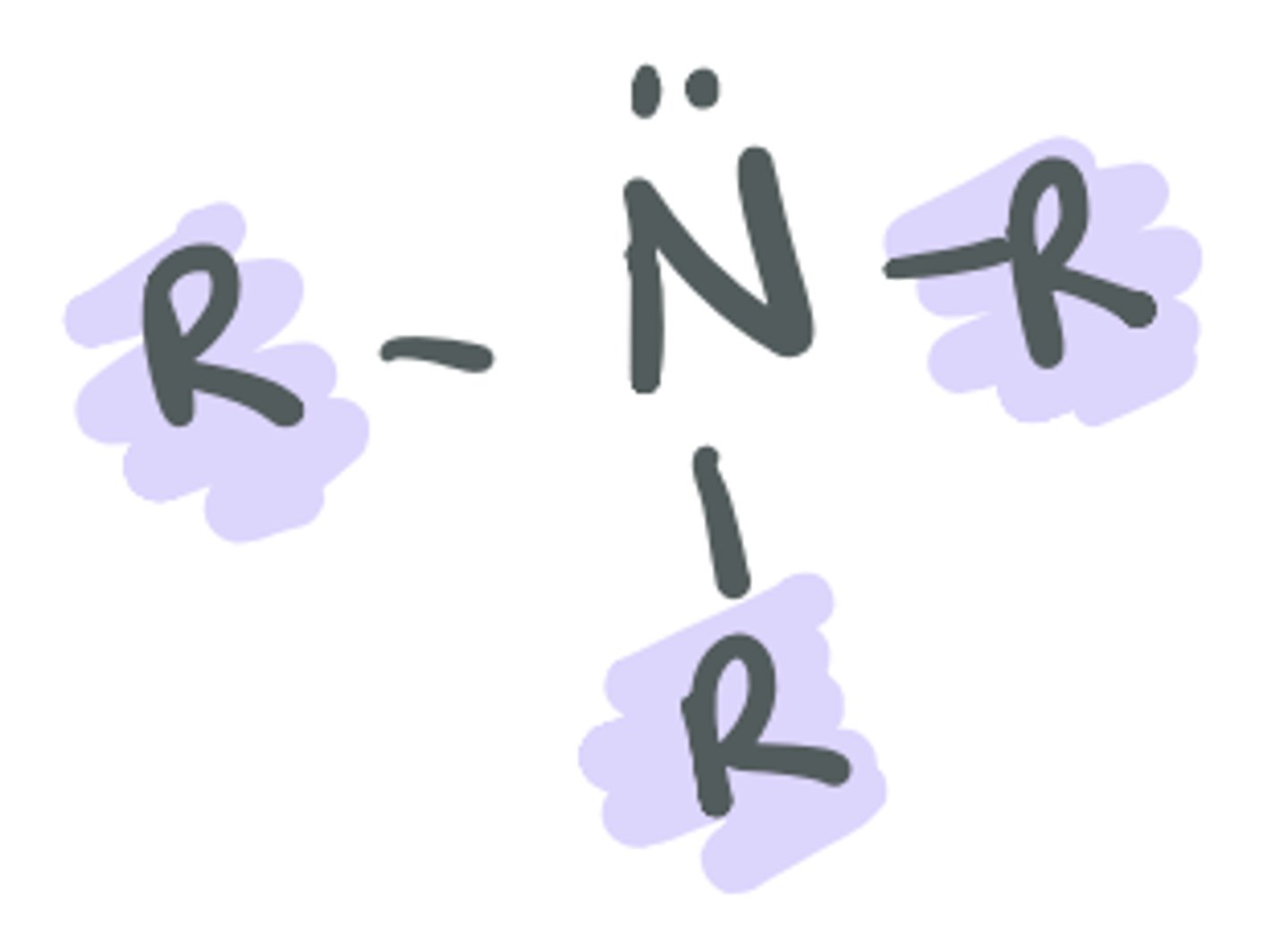 <p>based on the structure of ammonia, where 3 of the H atoms are replaced with a C group</p>