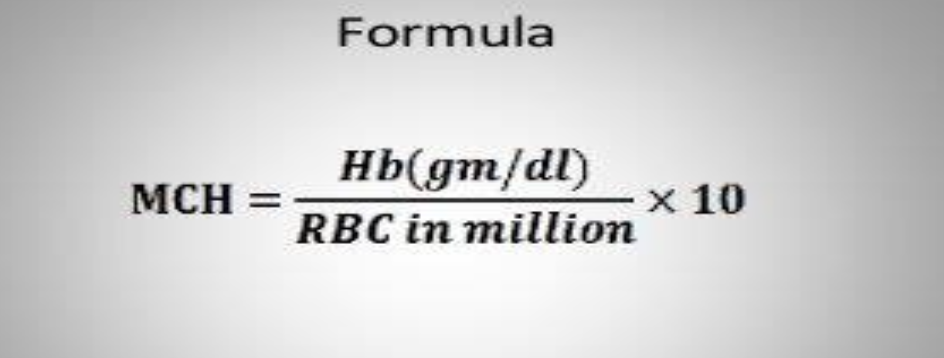 <p>Expresses the average amount of Hb present in single RBC</p>