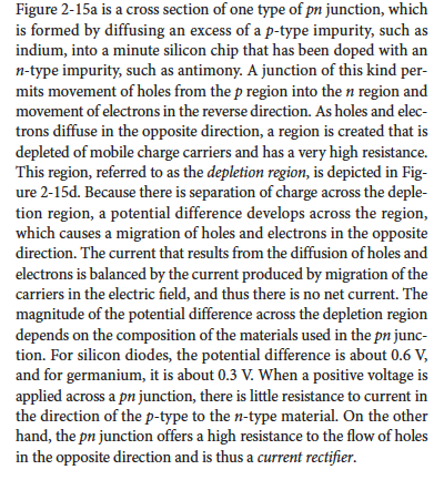 <p>Controls the flow of current, where it passes easily in one direction and is resisted in the other. More info in the picture. </p>