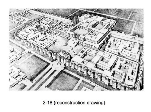 <p>Squarish parallelogram city with 3 parts: Seraglio - palace proper Haram - private chamber Khan - service chamber</p>