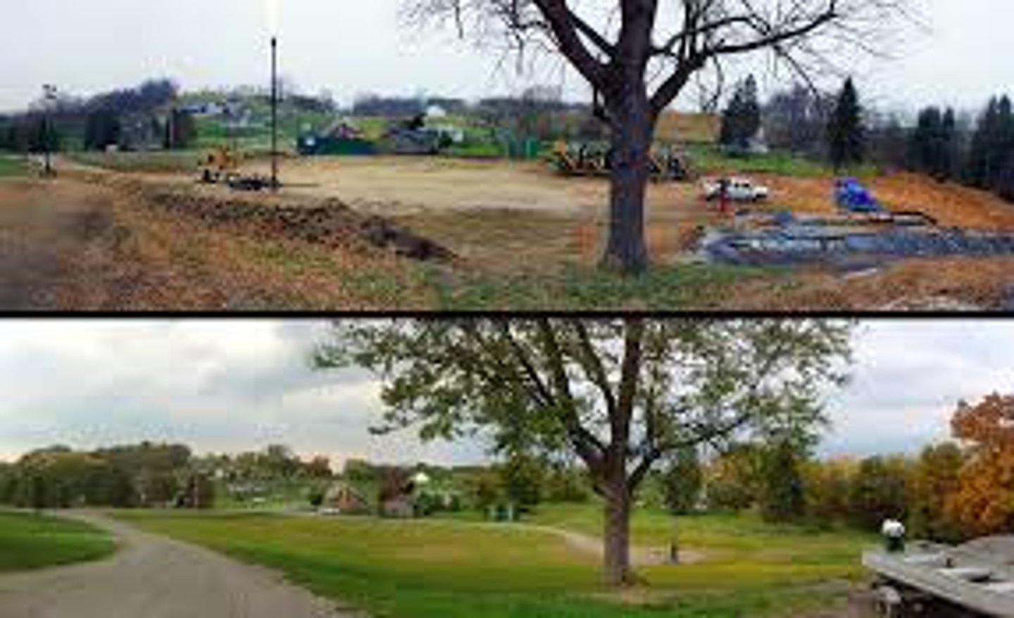 <p>a process in which mined land must be recovered with soil and replanted with vegetation</p>