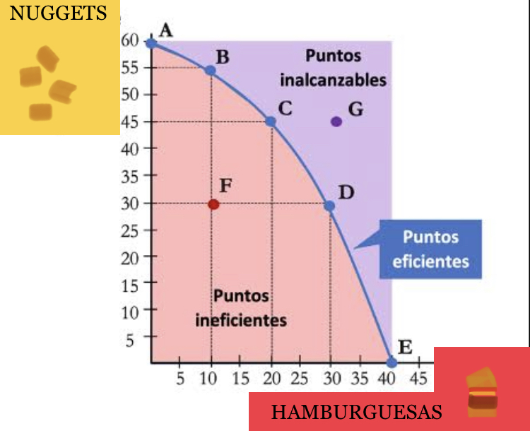 -Richard Cantillon: Fisiócratas 


FPP
- representación gráfica de las posibilidades que se tiene de producir entre un bien y otro, con los recursos que se cuenta 