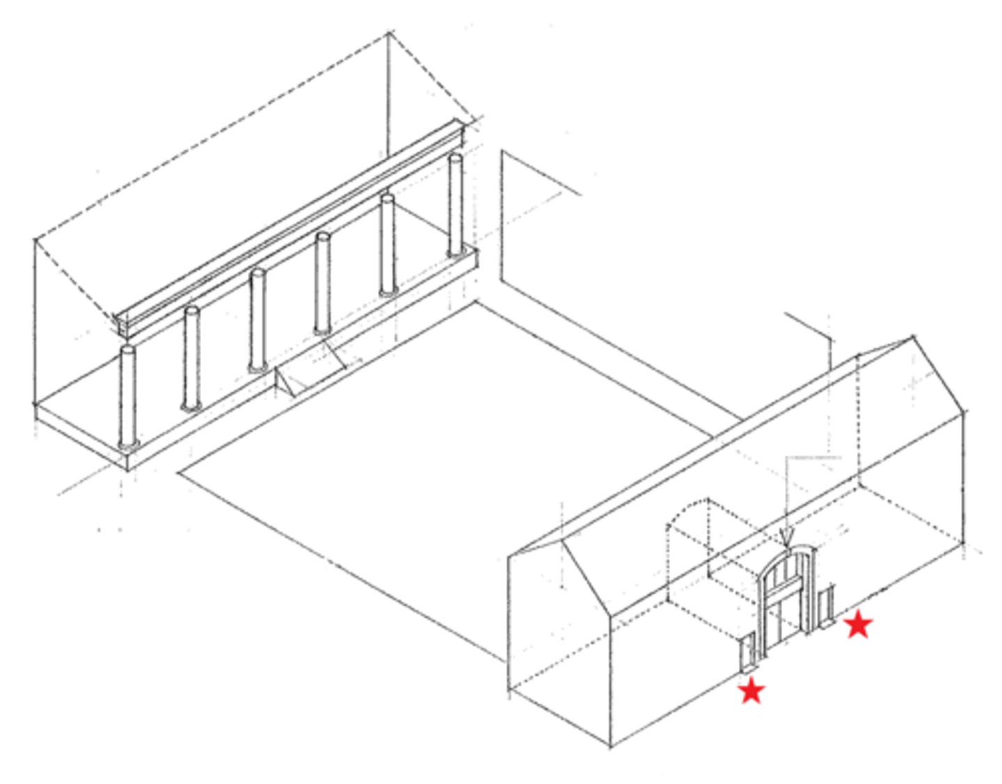 <p>a private or side entrance, as one for pedestrians next to a porte cochere</p>