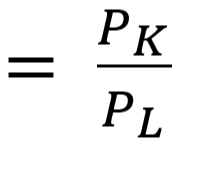 = Price of capital / price of labor 