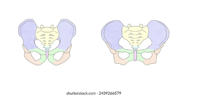 <p>What are the 3 major parts of the pelvis </p>