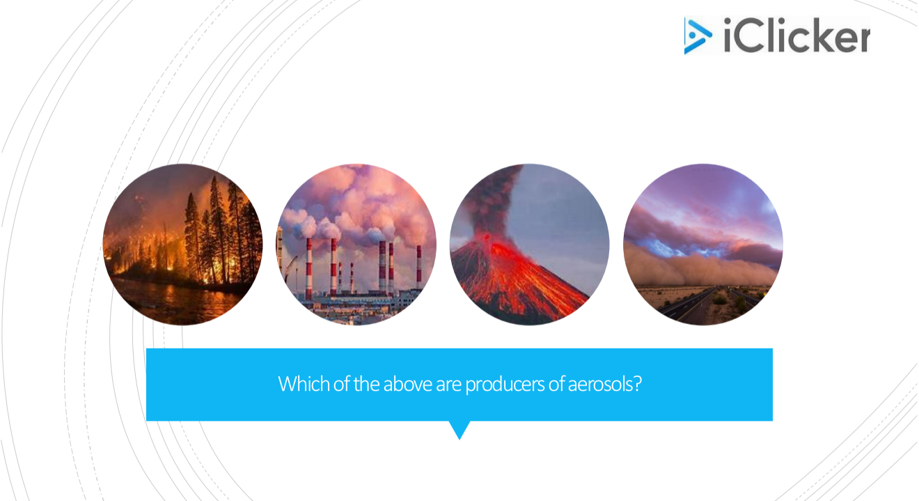 <p>Which of the following are producers of aerosols?</p>
