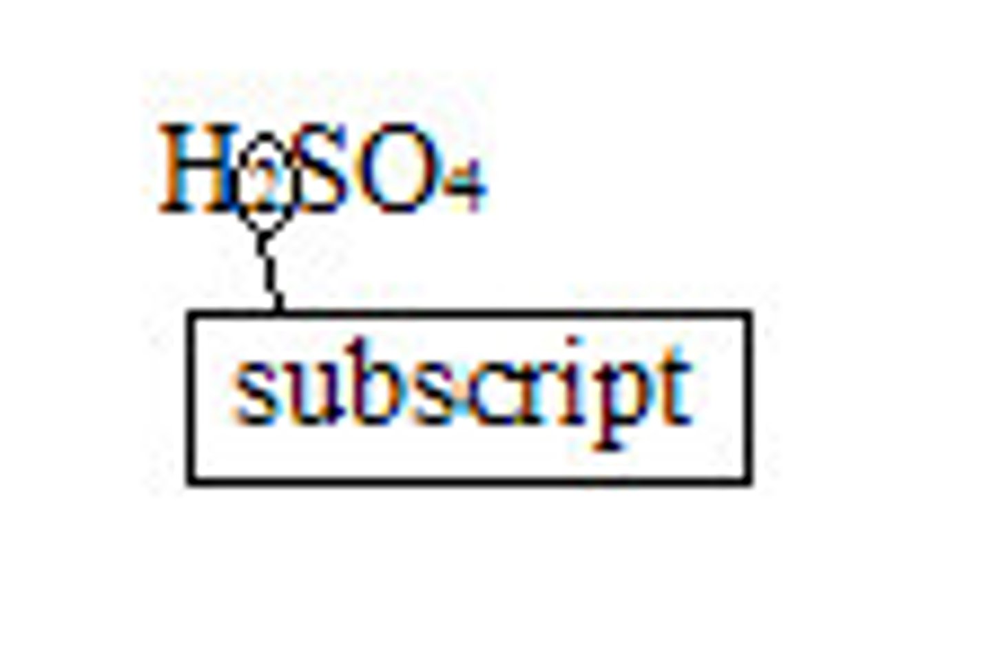 <p>Number to the lower right of a chemical symbol; indicates how many atoms of that element are in the compound</p>