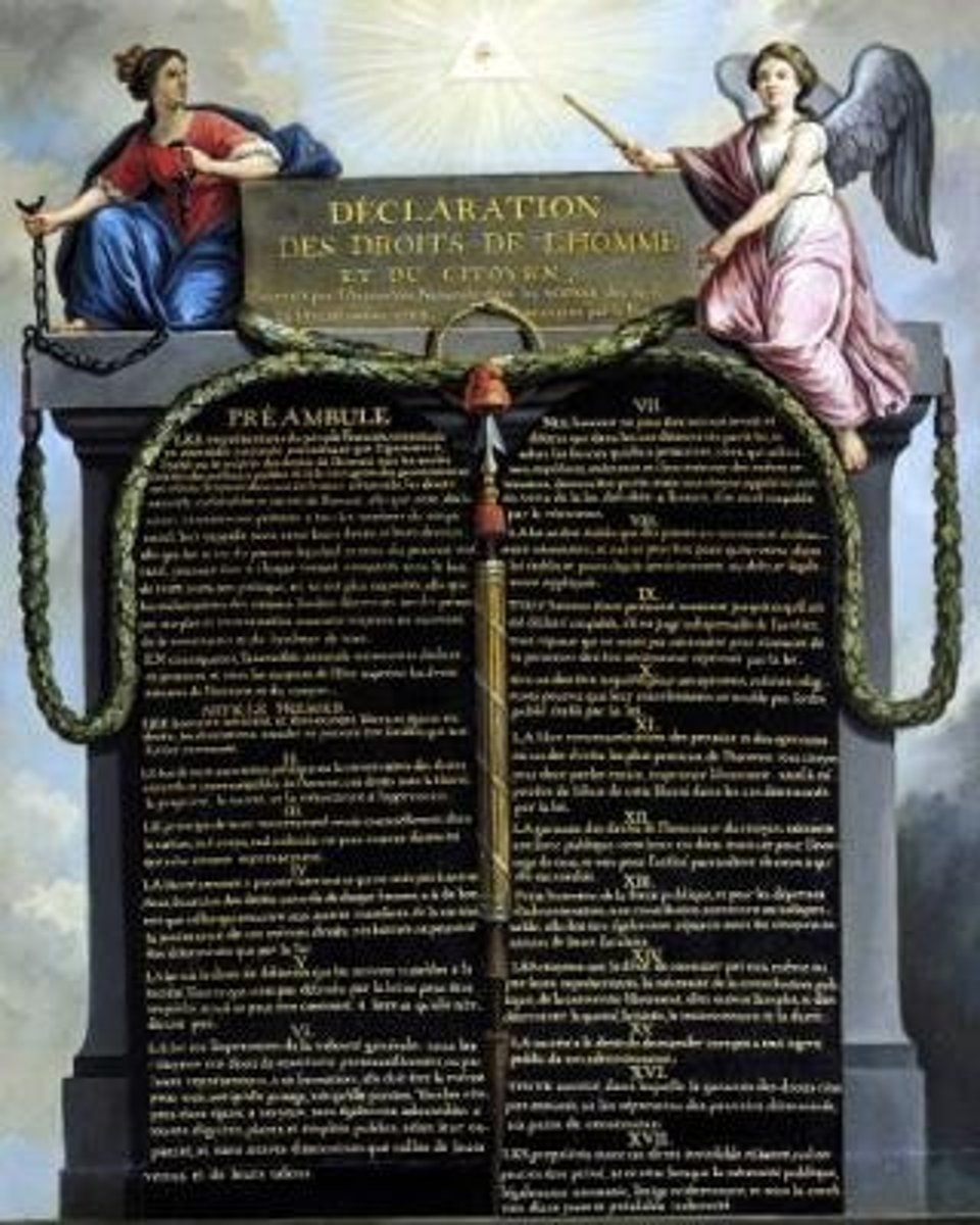 <p>French Revolution document that outlined what the National Assembly considered to be the natural rights of all people and the rights that they possessed as citizens</p>