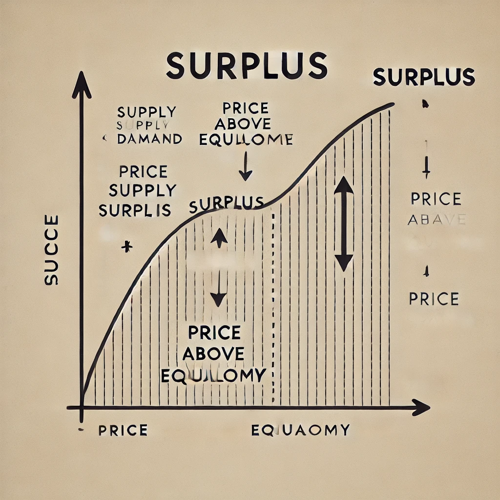 <p><span style="color: yellow">What is a surplus in a market? What causes it?</span></p>