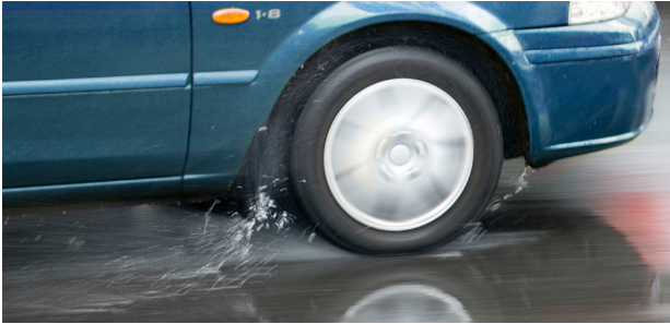 If your vehicle starts to hydroplane, you should:

