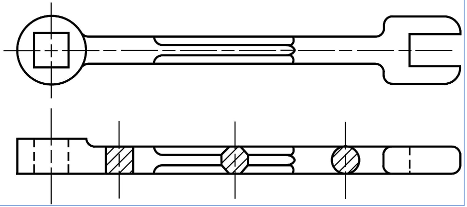 <p>the cross sectional shape of an object may be shown in the longitudinal view by means of a revolved section</p>