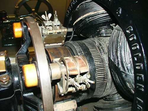 An electrical generator which produces direct current (a dc generator)